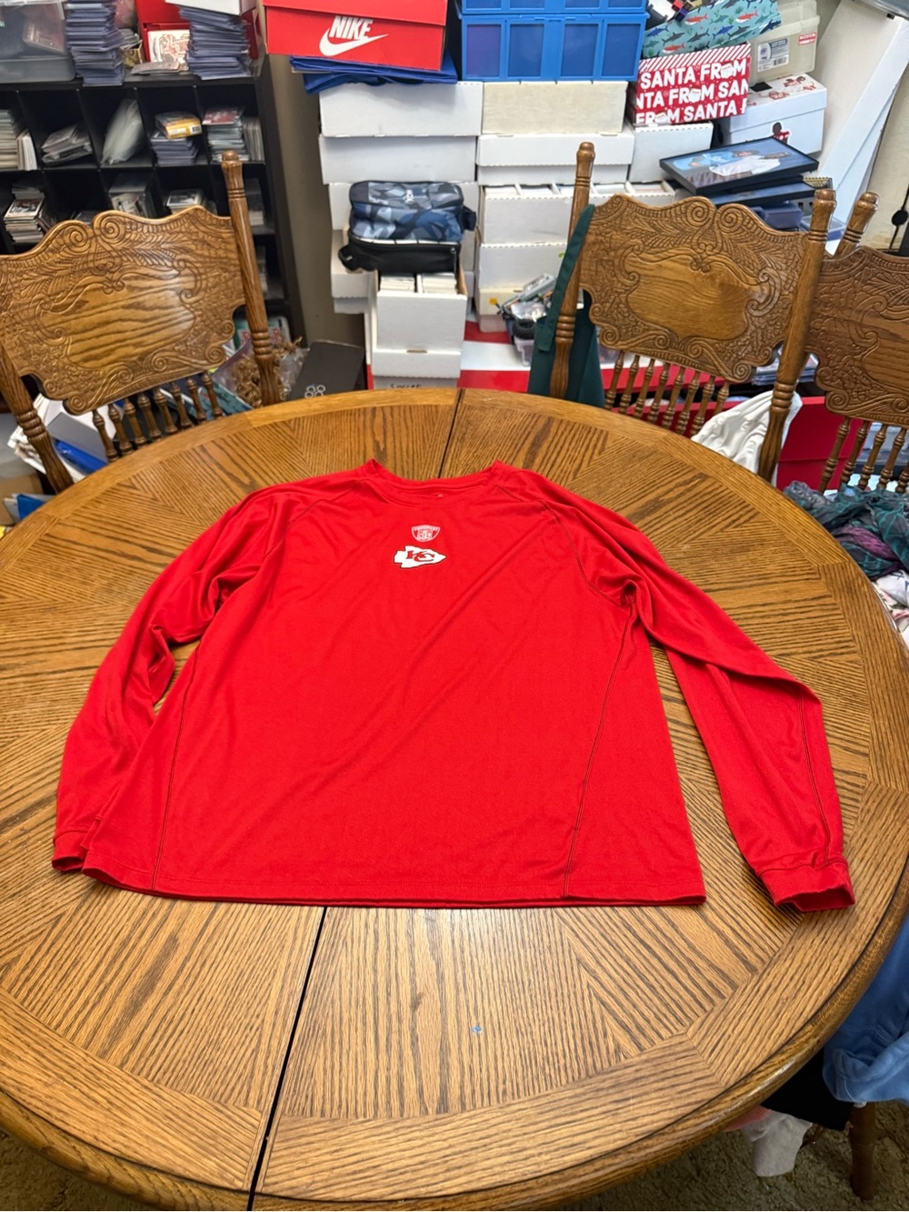 Reebok Red NFL Equipment Tag Kansas City Chiefs Performance Long Sleeve T-Shirt